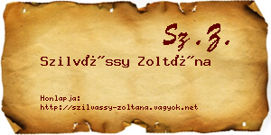 Szilvássy Zoltána névjegykártya